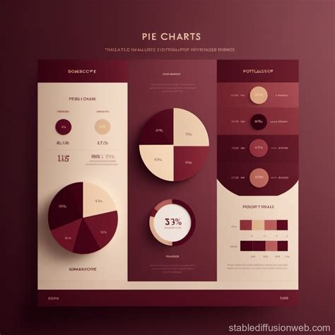 Dashboard Of Pie Charts With Burgundy And Cream Colors Stable