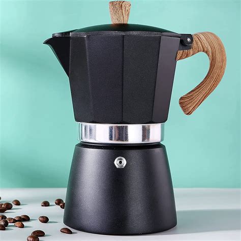 6 Cup Stovetop Espresso Maker Moka Pot 10 Oz Manual Cuban Coffee Percolator Machine Premium