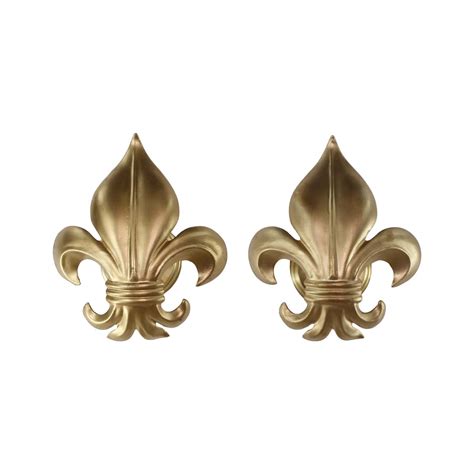 Pair of Modern Brass Fleur de Lis Wall Sconces | Olde Good Things