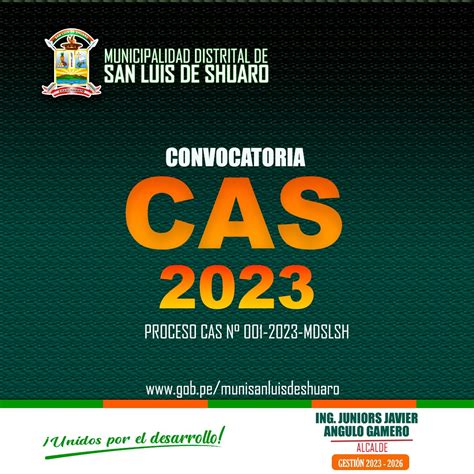 Convocatoria CAS 001 2023 MDSLSH Campañas Municipalidad Distrital