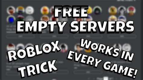 Works How To Find Free Vip Empty Servers On Roblox Youtube