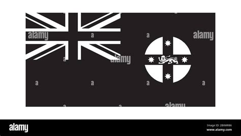 New South Wales Nsw State Flag Australia Black And White Eps Vector