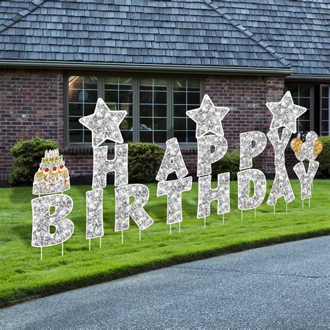 Amazon Jetec Pieces Happy Birthday Yard Signs With Stakes