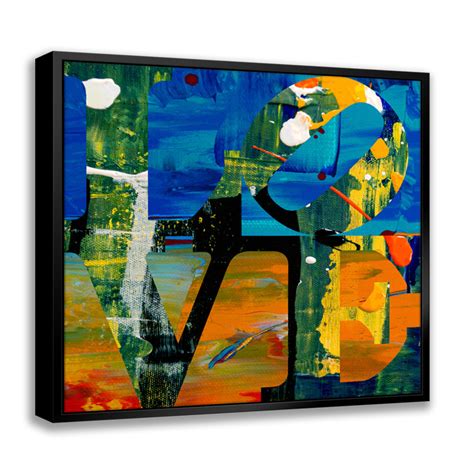 Latitude Run® Love I Pop Art Giclee On Canvas With Float Frame Vertical Wayfair