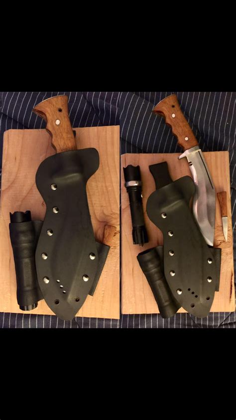 Custom Kydex Kukri Sheath With Additional Kydex Sheaths For Sharpener