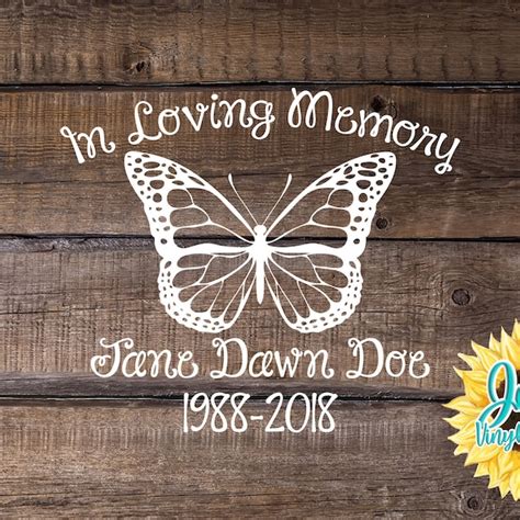 In Loving Memory Car Decal Etsy