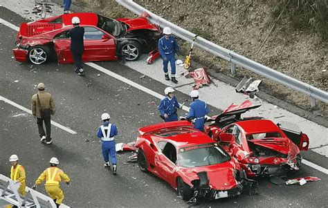 The Most Expensive Car Crash Ever Supercar Pileup Destroys Eight