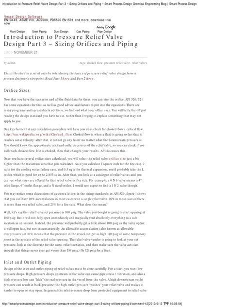 Introduction To Pressure Relief Valve Design Part 3 - Sizing Orifices ...