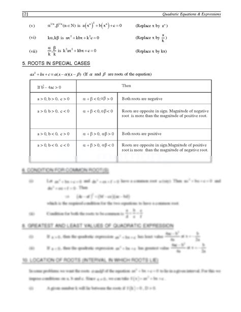 Solution Quadratic Equation Formula Sheet Mathongo Studypool