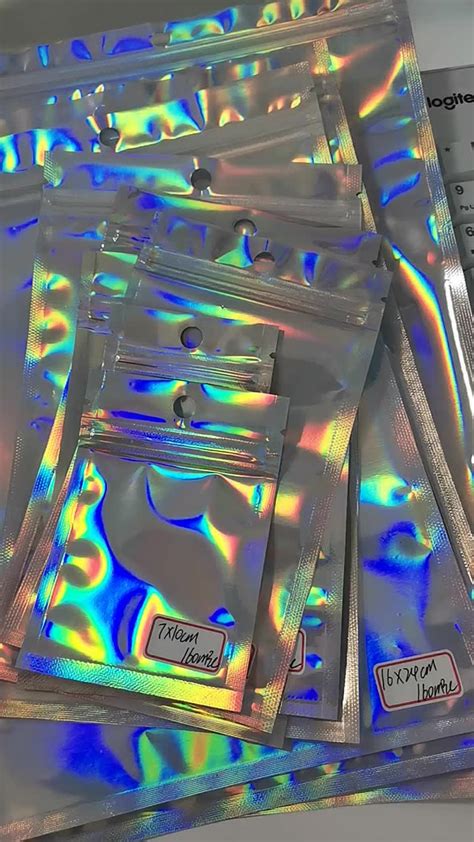 Smell Proof Food Storage Clear Front Packaging Hologram Holographic