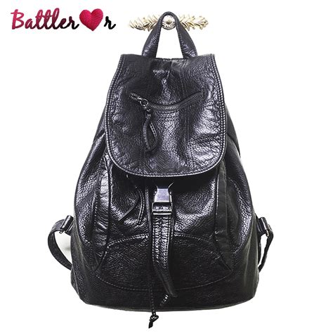 Punk Style Black Fashion Backpack Split Leather Rivet Backpacks Women Anti Theft Travel School