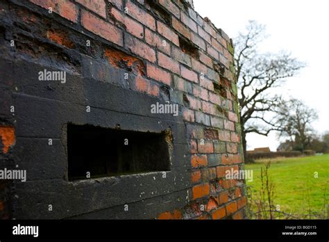 Close Up Of A Gun Slit On A Wwii Gun Emplacement Pillbox In The Surrey