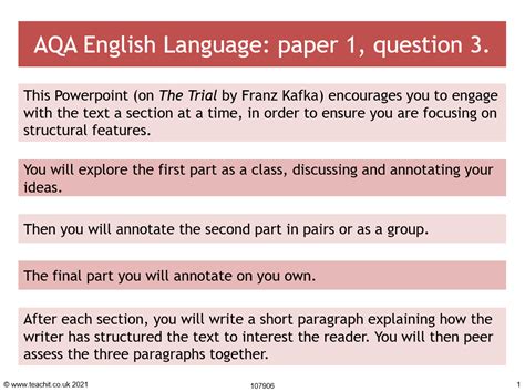 Structure Of English Language Paper 1 Question 3 Printable Templates