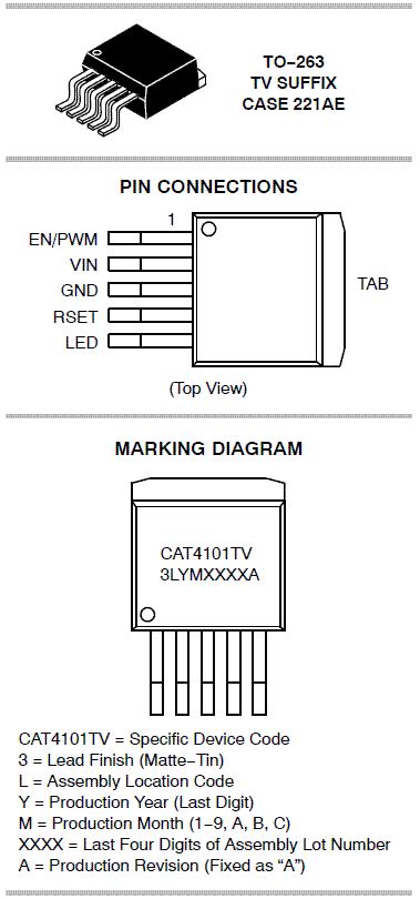 Cat4101 Led Driver 1 A Constant Current With Pwm