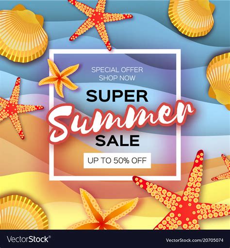 Origami Clam Mollusc Shells Summer Sale Exotic Vector Image