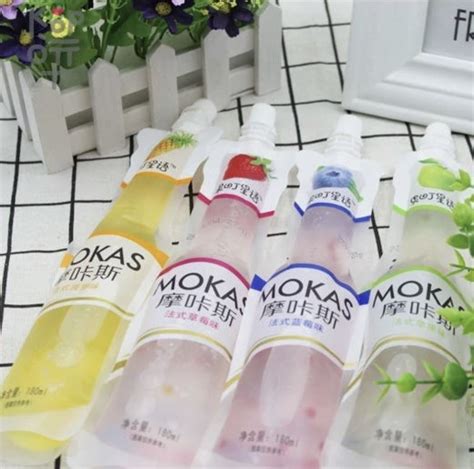 Напиток Mokas с кусочками желе, 180мл., яблоко Китайские продукты и ...