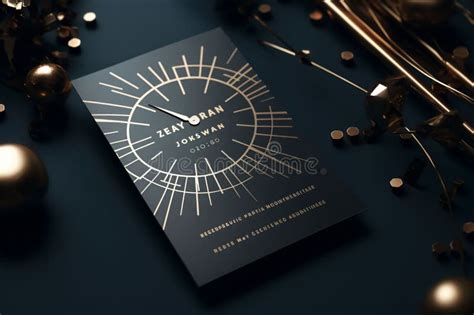 Stylish And Modern New Years Party Invitation Stock Illustration
