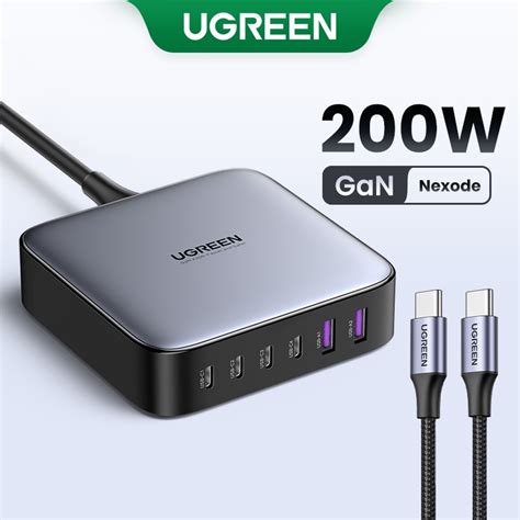 UGREEN Nexode 200W USB C Desktop Charger 6 Ports GaN PD Fast Charger