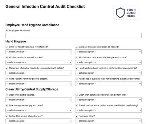 General Infection Control Audit Checklist - Joyfill