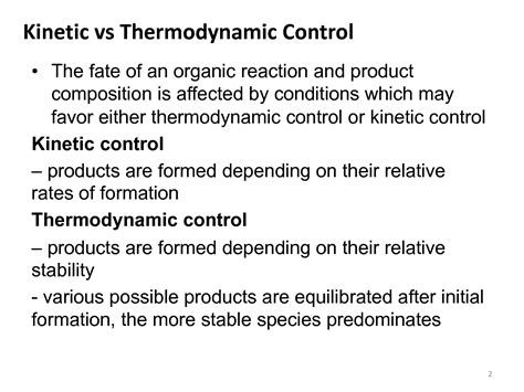 Solution Chem Chemistry Kinetic Vs Thermodynamic Control Study