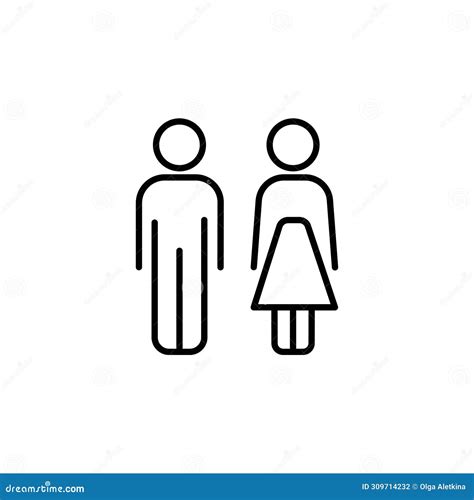 Male And Female Icon Thin Line For Web And Mobile Modern Minimalistic Flat Design Vector Icon