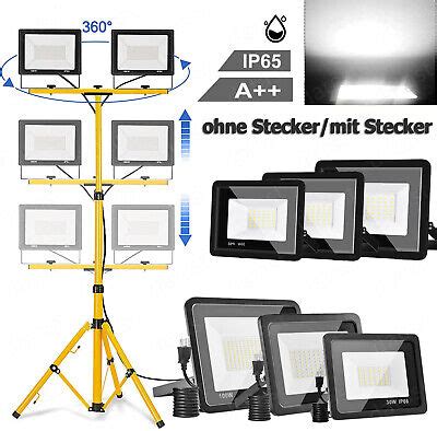 Led Fluter Flutlicht Strahler Scheinwerfer Baustrahler Teleskopstativ