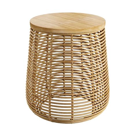 Natural Rattan Side Table 3D Model For VRay