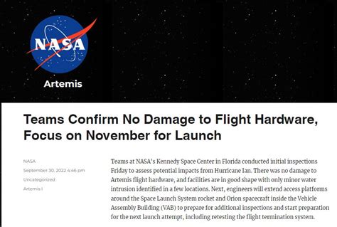 La NASA volverá a tratar de lanzar su megacohete hacia la Luna en noviembre