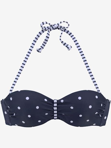 Haut de bikini bandeau à armatures motif à pois tendance