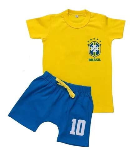 Roupa Copa Do Brasil Para Crian A Menino E Menina Tam Ao