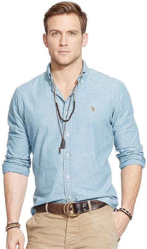 Polo Ralph Lauren Classic Fit Button Front Solid Chambray Shirt