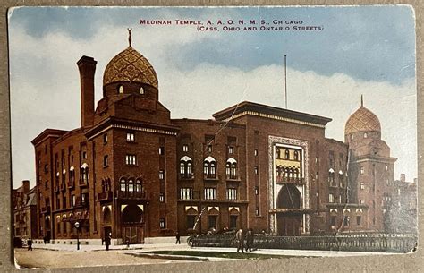 Chicago Shriners Medinah Temple c1910 Postcard Illinois Street Scene ...