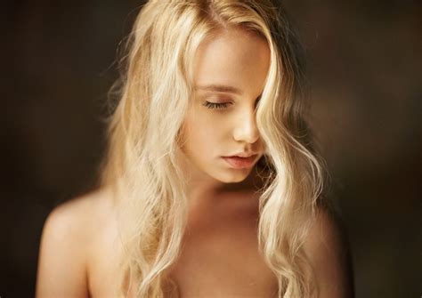 1080P Face Blonde Maria Popova Maxim Maximov Women Green Eyes