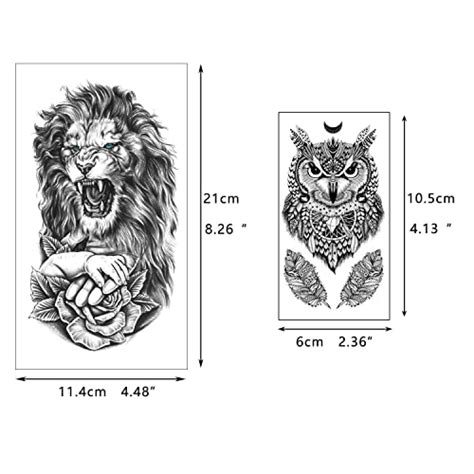 Glaryyears Temporary Tattoo For Men Pack Large Small Size