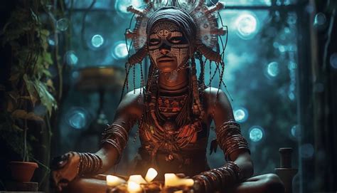 Premium AI Image | futuristic shaman ritual shamanic photography