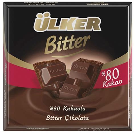 Ulker Bitter Dark Chocolate Bars 80 60g