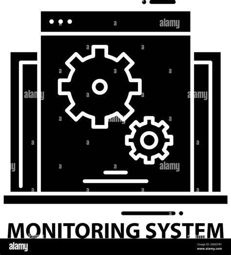 Monitoring System Icon Black Vector Sign With Editable Strokes