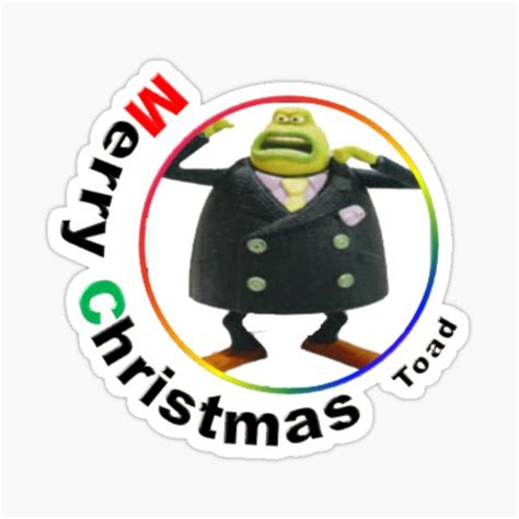 Merry Christmas 2022 Flushed Away White Design Toad Sticker For Sale