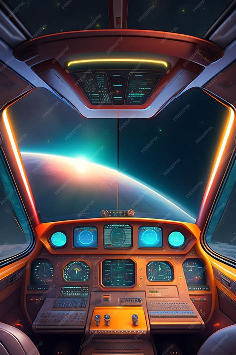 Premium AI Image | the cockpit of a space ship