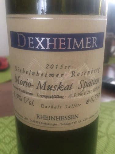 Weingut Dexheimer Biebelnheimer Rosenberg Morio Muskat Sp Tlese Vivino Us