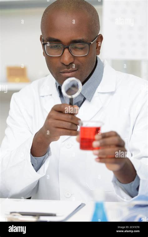 African American Male Lab Researcher Stock Photo Alamy