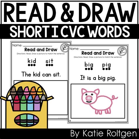 Read And Draw {decodable Short I Cvc Word Sentences} Katie Roltgen