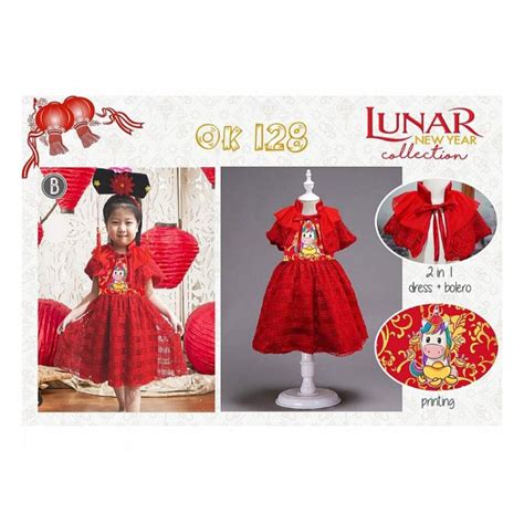 Jual Baju Imlek Anak Kecil Dress Gaun Imlek Balita Cewek Perempuan 1 2