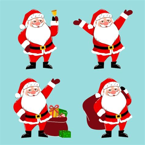 Premium Vector Collection Of Christmas Santa Claus Vector Illustration