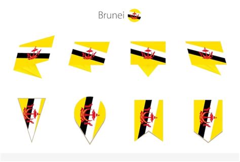 Premium Vector Brunei National Flag Collection Eight Versions Of