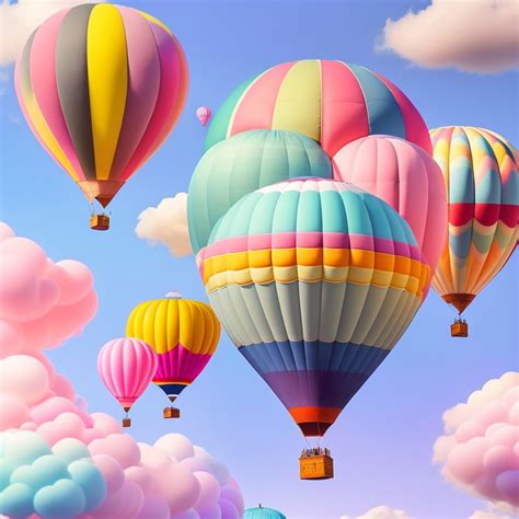 Lexica - "Envision a delightful pastel hot air balloon, its design ...