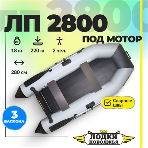 Лодка надувная для рыбалки ПВХ Лодки Поволжья 2800 двухместная ...