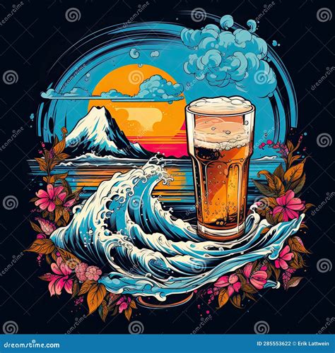 Cold Beer Clip Art Or T Shirt Design Stock Photo Image Of White
