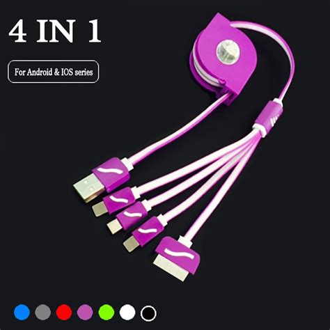 Eliant 4 In 1 Retractable Type C Usb Cables Multi Charger Charging Cable For Htc Samsung Xiaomi