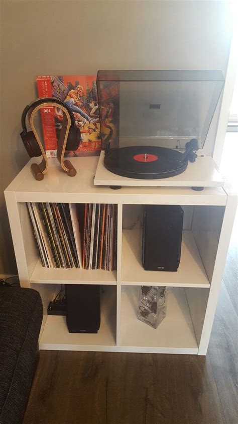 IKEA Kallax Turntable Setup | Vinyl record storage furniture, Ikea record storage, Kallax ikea